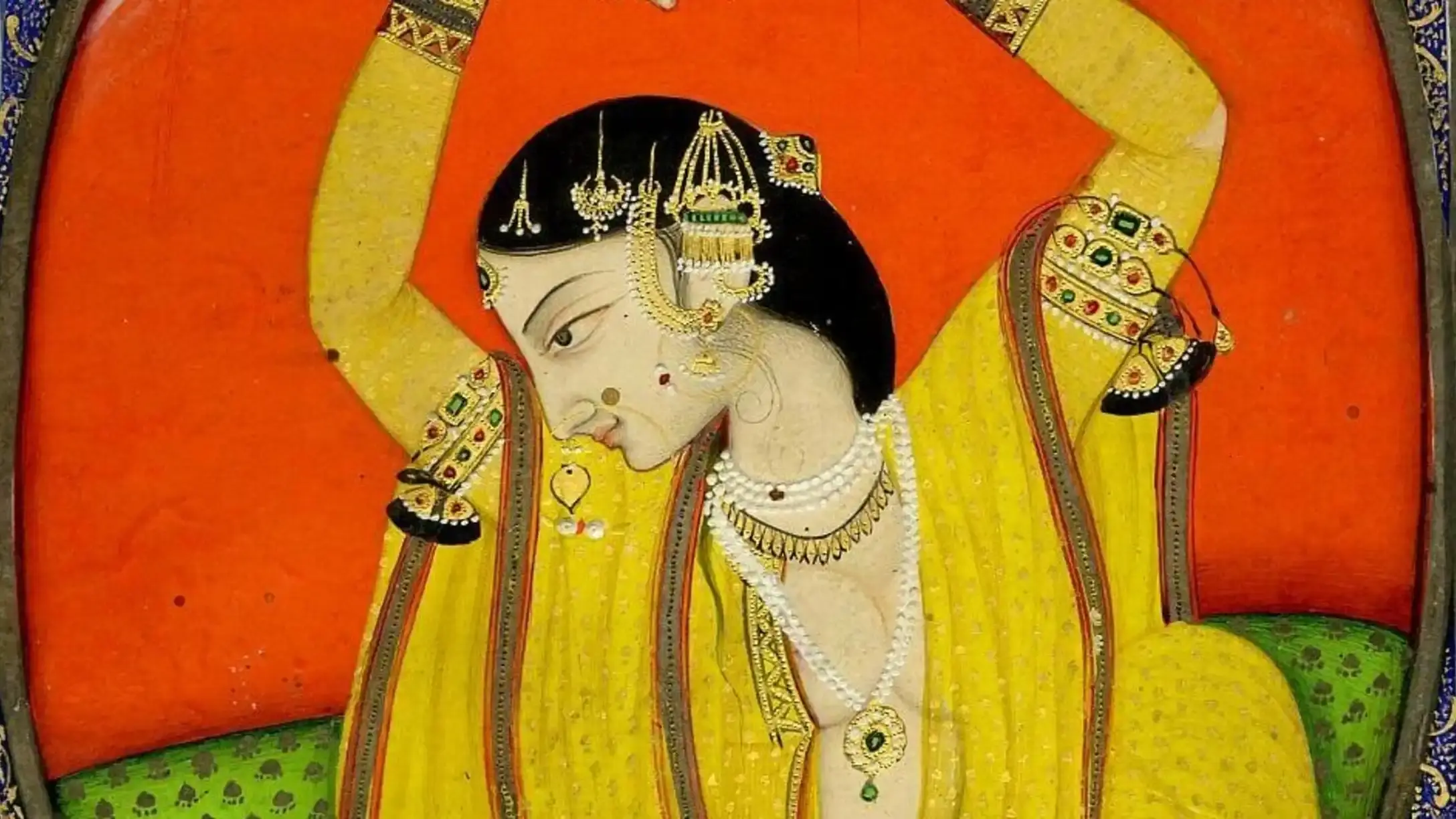 Indian artwork depicting a woman dancing