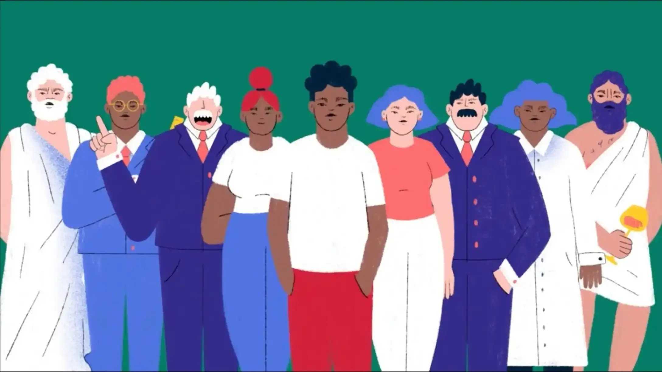 Illustration of a diverse group of people