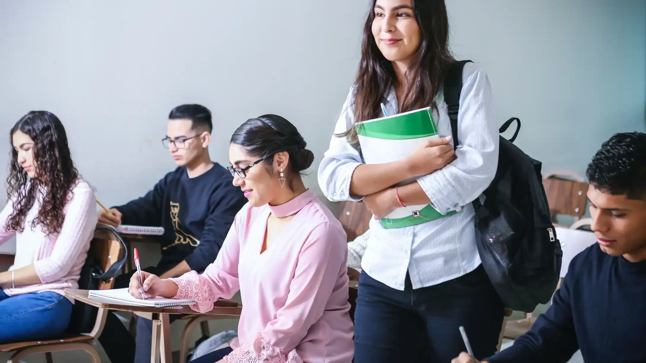 A group of students in a classroom