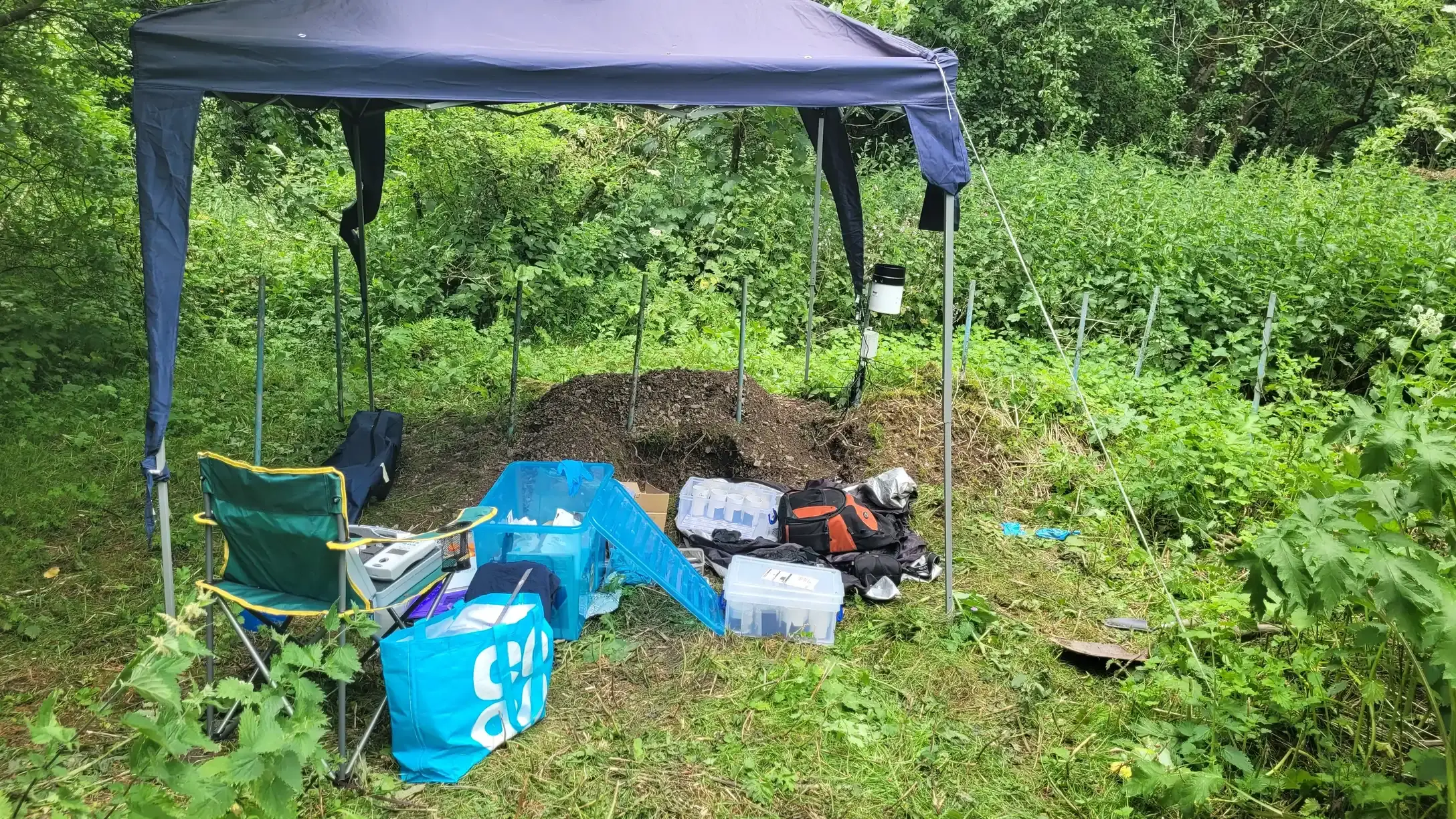 The site during the recent dig at Ballidon