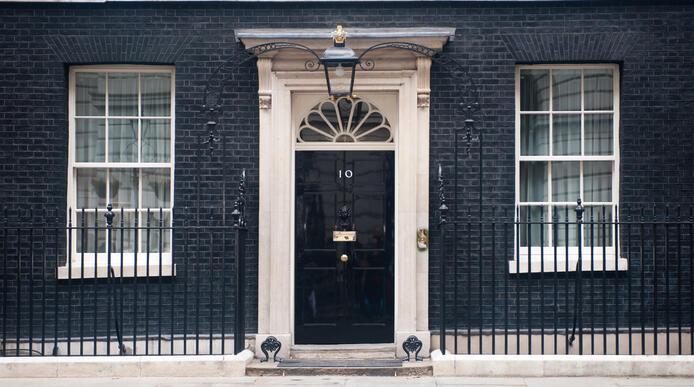 Number 10 downing street showing door in middle
