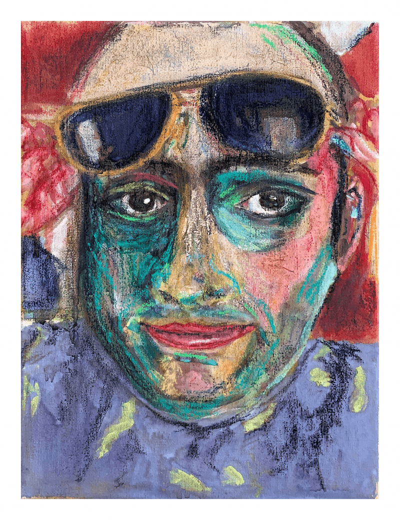 Portrait of a man in oil pastels