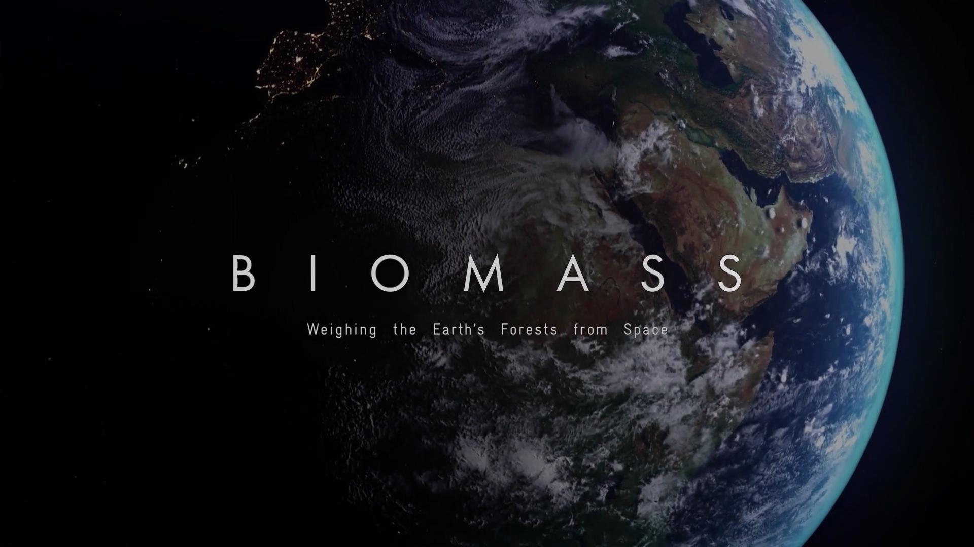 The earth from space overlaid with the text 'BIOMASS' 