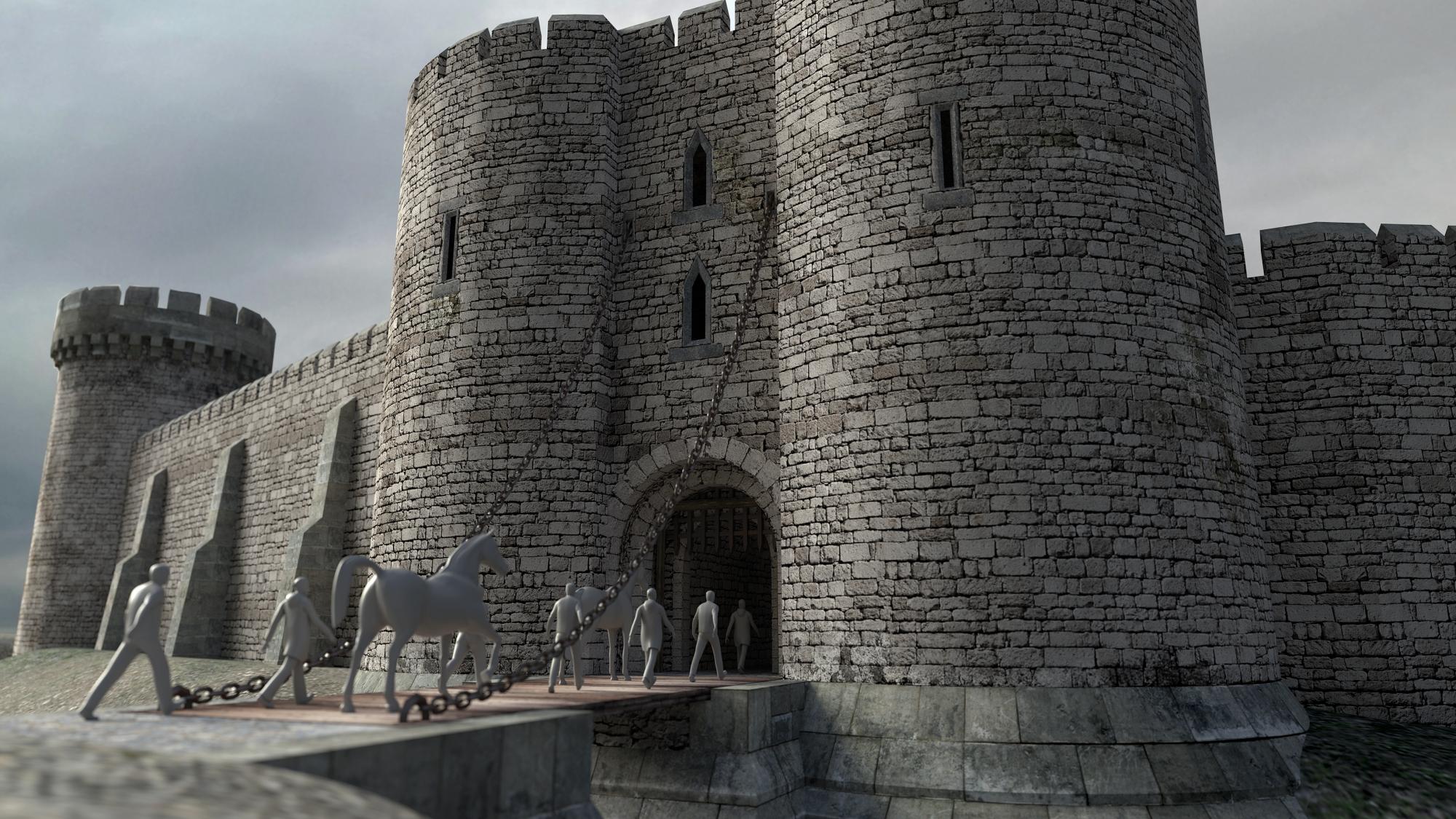 3D rendering of Sheffield Castle