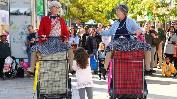 Granny Turismo performing street theatre