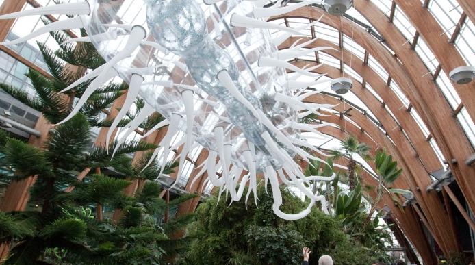 Giant E.coli sculpture in the Winter Gardens (Sheffield)