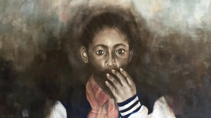Portrait painting of Ella Kissi-Debrah by Gina Allen 