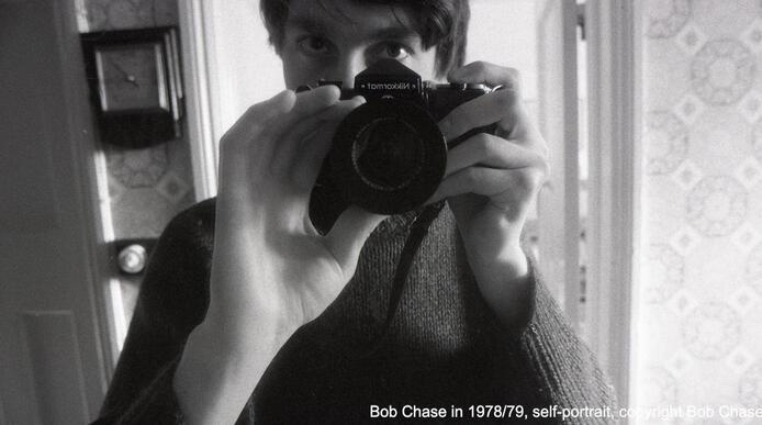 Photographer Bob Chase with camera