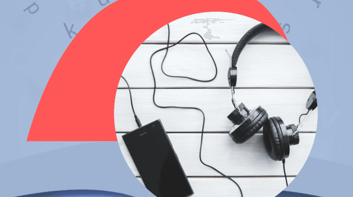 Graphic with circle of a walkman and headset. The graphic features title 'research records' with a caption at the bottom that says 'a lively inspiration for life podcast by academics and their soundtrack to academic adventure'